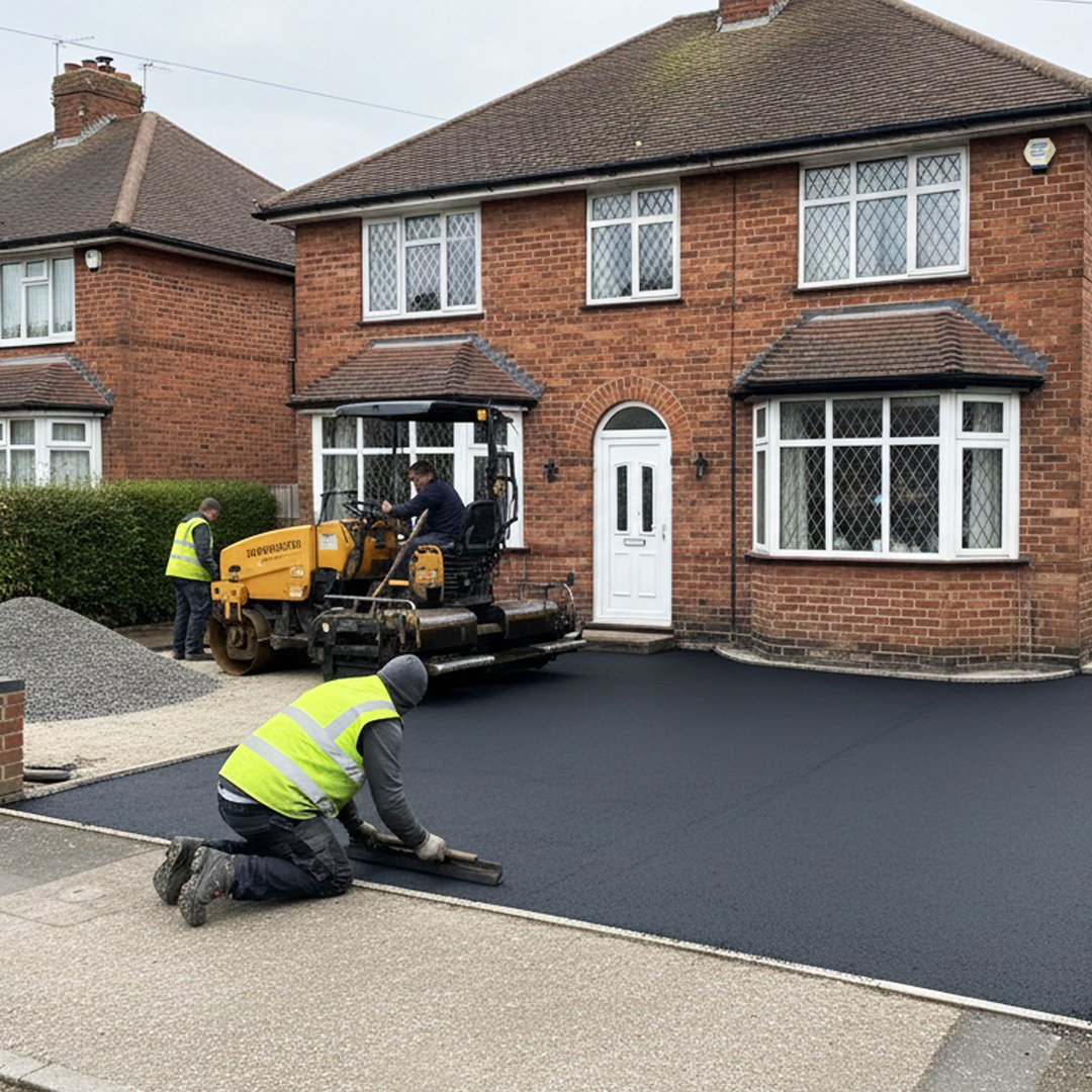 CL Driveway Specialists laying a tarmac driveway in Batley, West Yorkshire